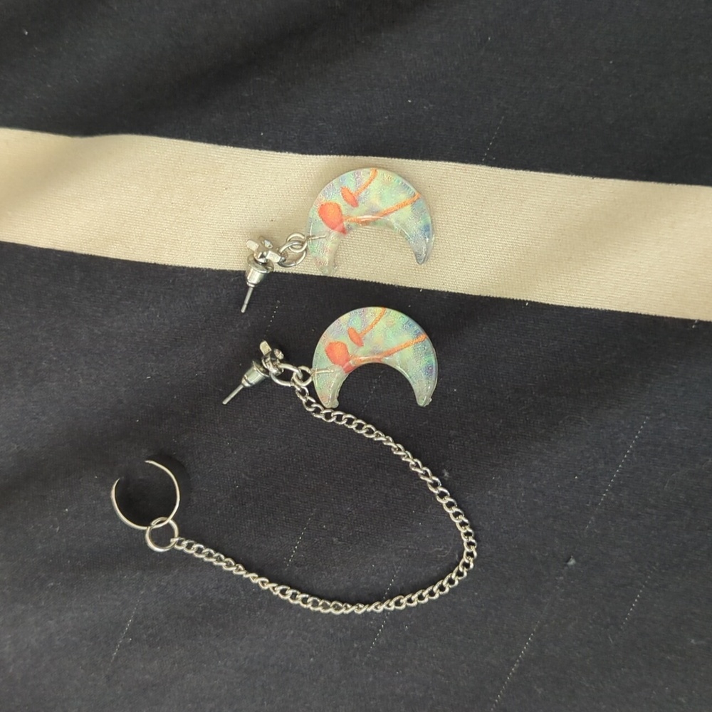 Mushroom Moon Earrings w/ Cuff